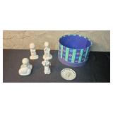 Precious Moments Collectibles Set with Figurines, Plate, and Gift Box