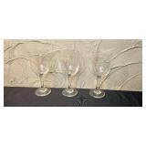 Assorted Glassware Collection with Goblets, Pedestal Bowl, and Mug