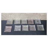 Assorted Vintage Kitchenware Lot with Homer Laughlin Plate, Glass Coasters, Thimbles, and More