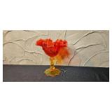 Fenton Amberina Cabbage Rose Compote & Assorted Vintage Glassware, Coasters, Place Cards and Decorative Napkin Rings Collection