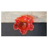 Fenton Amberina Cabbage Rose Compote & Assorted Vintage Glassware, Coasters, Place Cards and Decorative Napkin Rings Collection