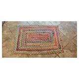 Colorful Round Area Rug and Small Rectangular Braided Rug Set