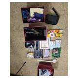 Assorted Beauty, Personal Care, and Accessories Lot with Storage Bins - content quantities unknown