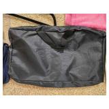 Household Lot with Bags, Towel Set, Hangers, Handles, and Picture Frame