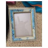 Household Lot with Bags, Towel Set, Hangers, Handles, and Picture Frame