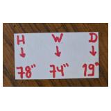 Large Wooden Dresser with Triple Mirror and Drawers, 78x74x19 Inches