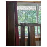 Disassembled Wooden Bed Frame with Turned Post Accents