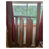 Disassembled Wooden Bed Frame with Turned Post Accents