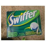 Household Electronics and Supplies Lot with Radio, Swiffer Refills, Lotion