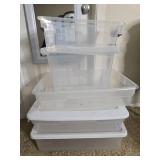 Set of Clear Plastic Storage Bins with Lids