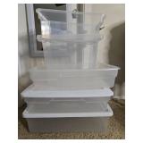 Set of Clear Plastic Storage Bins with Lids