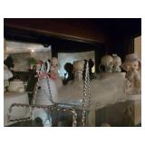 Precious Moments Figurines and Marquis Crystal Angel Candle Holders Set