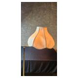 Vintage Brass Swing Arm Floor Lamp with Fabric Shade