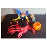 Assorted Toys, Plush Bear, Baskets, Book and Halloween Pail Set