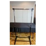 Adjustable Metal Garment Rack with Black Base