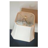 Vintage Cut Glass Table Lamp with Brass Base and White Shade