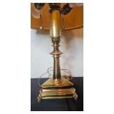Vintage Brass Table Lamp with Pleated Shade