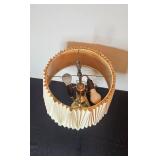 Vintage Brass Table Lamp with Pleated Shade