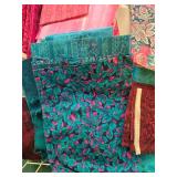 Assorted Lot of Quilting Fabric Remnants in Pink, Blue, and Teal Prints