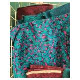 Assorted Lot of Quilting Fabric Remnants in Pink, Blue, and Teal Prints