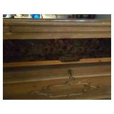 Antique Wooden Cedar Hope Chest with Assorted Vintage Linens and Doilies