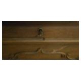 Antique Wooden Cedar Hope Chest with Assorted Vintage Linens and Doilies