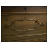 Antique Wooden Cedar Hope Chest with Assorted Vintage Linens and Doilies