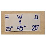 Antique Wooden Cedar Hope Chest with Assorted Vintage Linens and Doilies