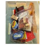 Craft Supplies Lot with Doilies, Tape Dispenser, Stamps, and Heat Tool