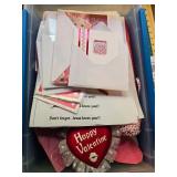 Vintage Valentine Cards, Decorations and Craft Lot