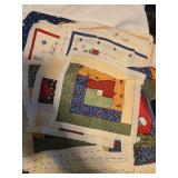 Quilting Fabric Lot with Patchwork Quilt Blocks and Assorted Scraps