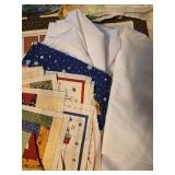 Quilting Fabric Lot with Patchwork Quilt Blocks and Assorted Scraps