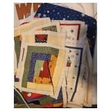 Quilting Fabric Lot with Patchwork Quilt Blocks and Assorted Scraps