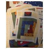 Quilting Fabric Lot with Patchwork Quilt Blocks and Assorted Scraps
