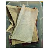 Assorted Quilting Fabric Scraps and Pieces in Storage Bin