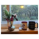 Quilting Supply and Mug Collection with Rulers, Clips, Ceramic Mugs, and Decor