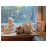 Quilting Supply and Mug Collection with Rulers, Clips, Ceramic Mugs, and Decor
