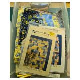 Yellow Brick Road Quilt Kit with Atkinson Designs Patterns and Assorted Blue and Yellow Fabrics