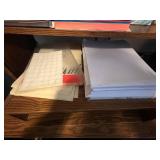 Lot of Office Supplies with Paper, Envelopes, and CD Labels