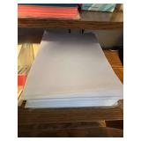 Lot of Office Supplies with Paper, Envelopes, and CD Labels