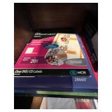 Lot of Office Supplies with Paper, Envelopes, and CD Labels