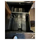 Pair of Black Two-Drawer Metal File Cabinets