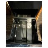 Pair of Black Two-Drawer Metal File Cabinets