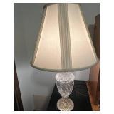 Cut Glass Table Lamp with Shade - stain on shade