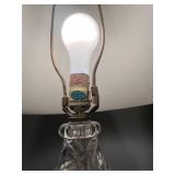 Cut Glass Table Lamp with Shade - stain on shade