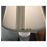 Cut Glass Table Lamp with Shade - stain on shade