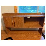 Large Corner Office Desk Suite with Overhead Shelves and Keyboard Tray - metal file cabinet not included