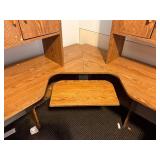 Large Corner Office Desk Suite with Overhead Shelves and Keyboard Tray - metal file cabinet not included
