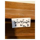 Large Corner Office Desk Suite with Overhead Shelves and Keyboard Tray - metal file cabinet not included