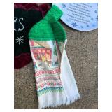 Holiday Decor Lot with Textiles, Giving Plate, Ornaments, and Arrangements